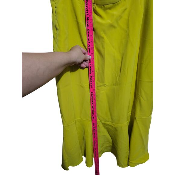 New Ashley Stewart Skirt Flare Hem Plus Size 20 Warm Olive Lime Green(839 - Picture 3 of 7